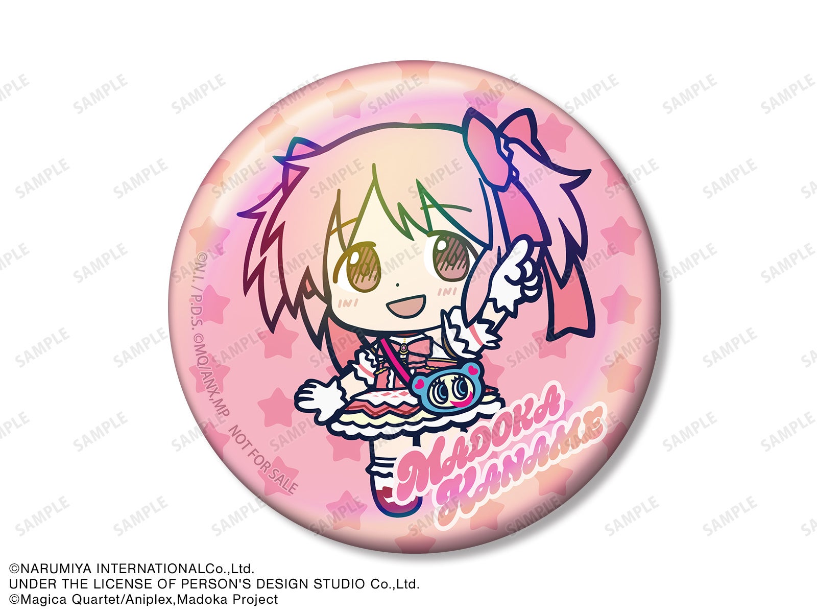 ANGEL BLUEコラボ 鹿目まどか ちびキャラ 75mmオーロラ缶バッジ イベント限定特典