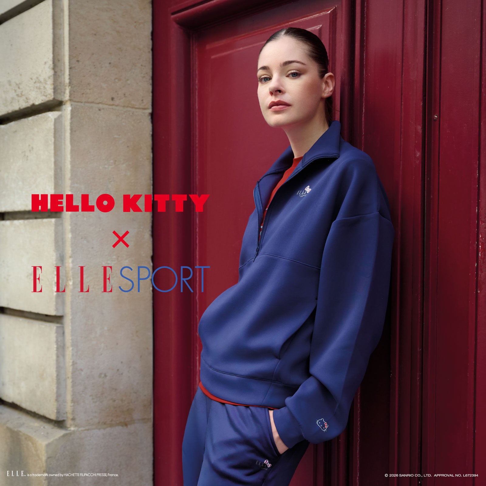 ハローキティ×ELLE SPORT ハーフジップ プルオーバー / ハローキティ×ELLE SPORT ストレートパンツ