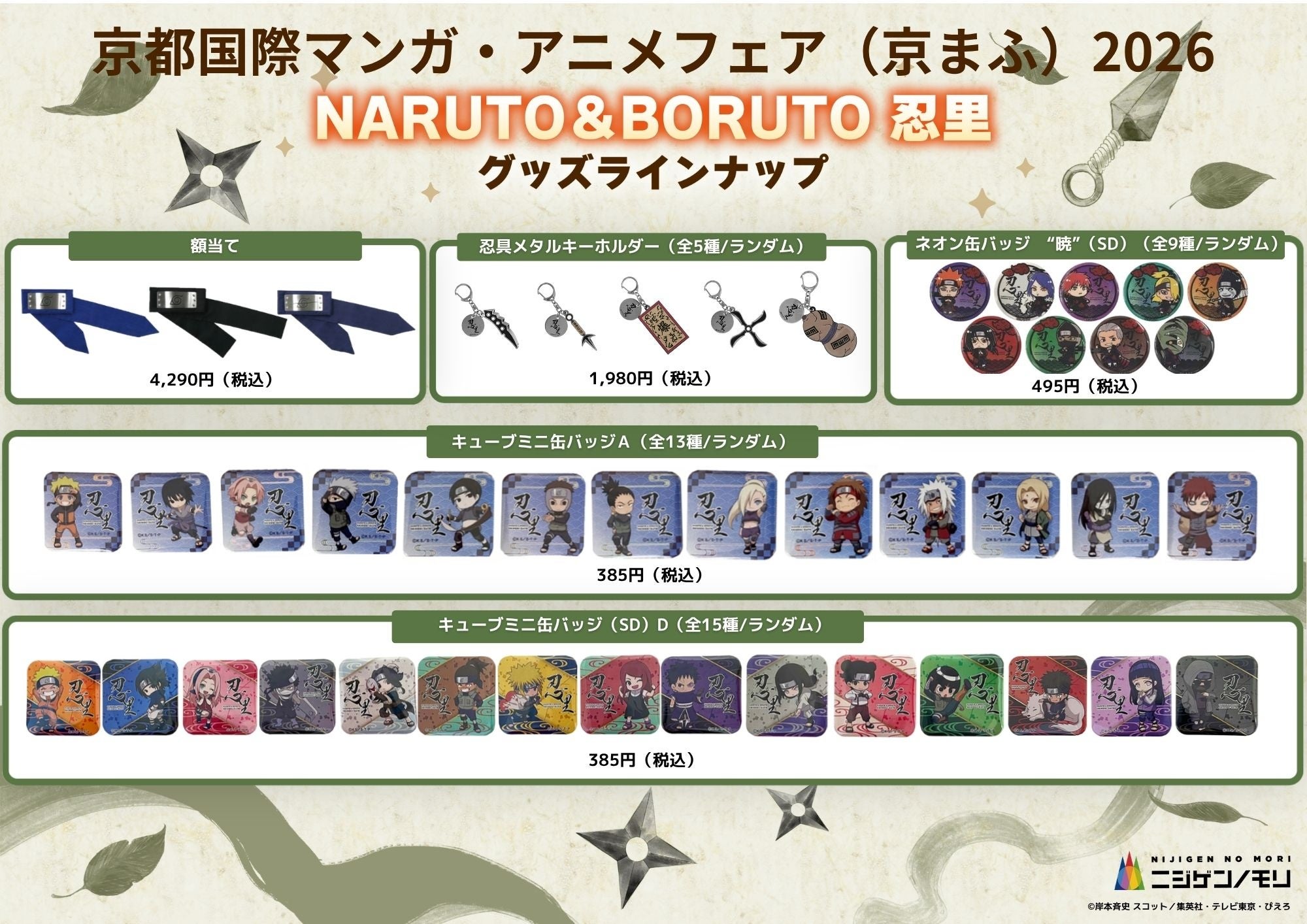 「NARUTO&BORUTO 忍里」グッズラインナップ