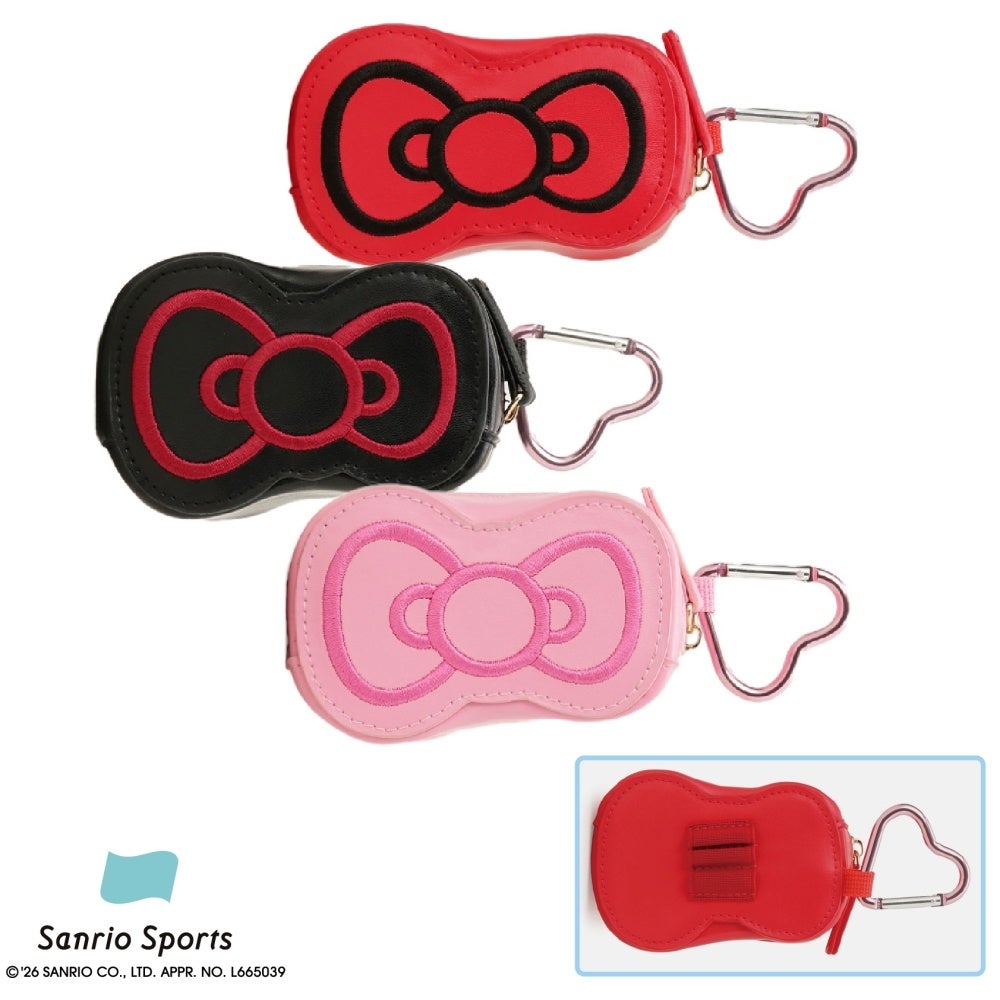 「サンリオスポーツ」ゴルフボールポーチ 7,150円 カラー:レッド、ピンク、ブラック