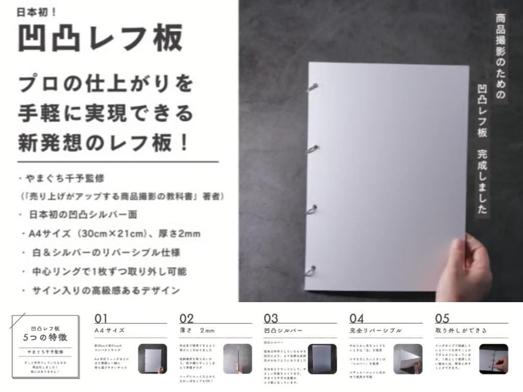 光を整えて、推しをもっときれいに。プロ写真家やまぐち千予監修の「凹凸レフ板」。