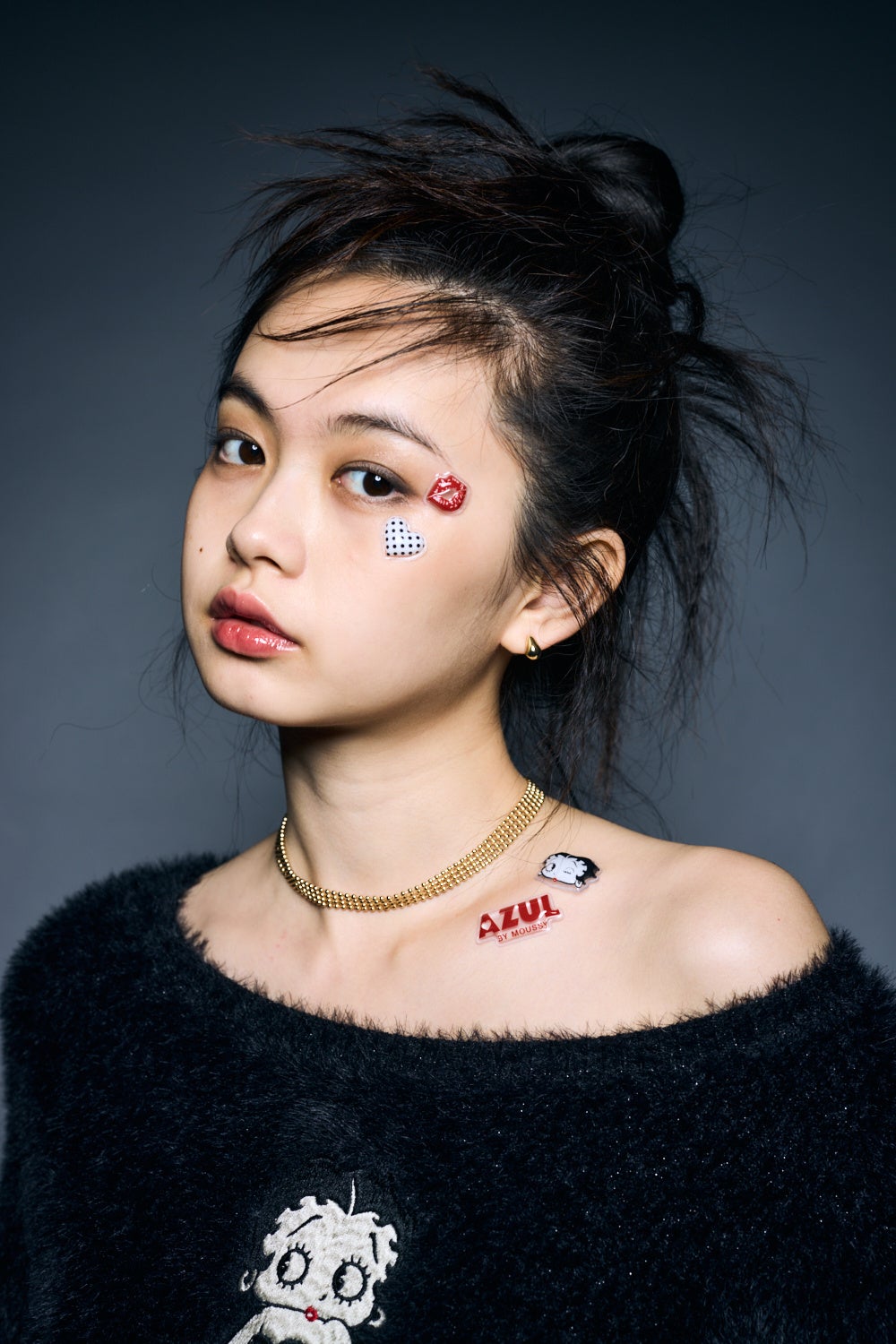 Betty Boop×AZUL BY MOUSSY ぷくぷくシールの使用イメージ