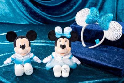 東京ディズニーシー25周年記念 スワロフスキー(R)・クリスタルを使用したぬいぐるみセットとカチューシャ