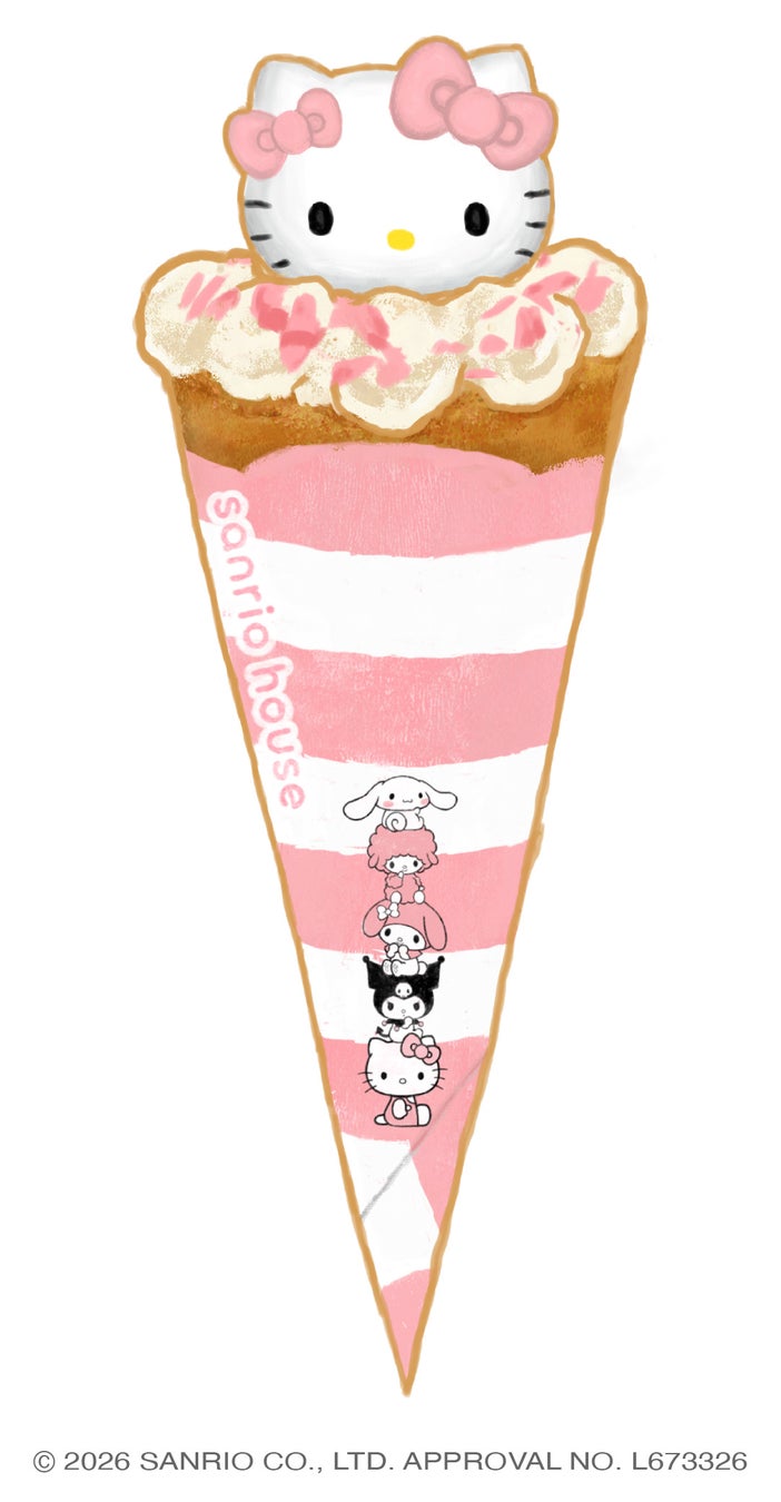 sanrio house 期間限定ハローキティのアイスクレープ