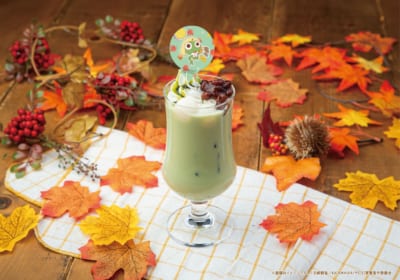 『ケロロ軍曹☆』コラボカフェの『ケロロ軍曹の白玉付きアイス抹茶ラテ』