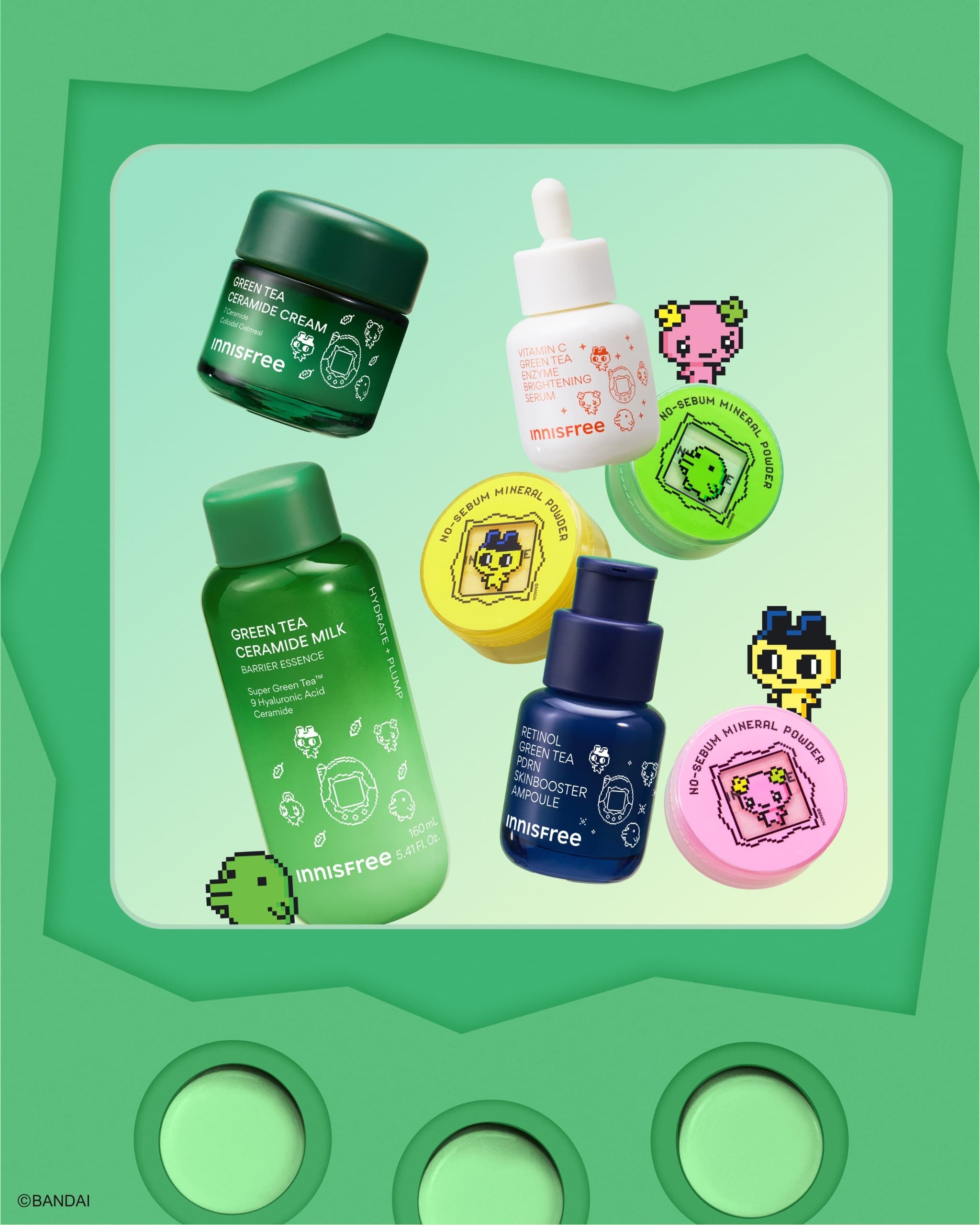 『たまごっち』30周年で『INNISFREE』とコラボ！まめっち柄パウダーなど6商品が11月1日発売
