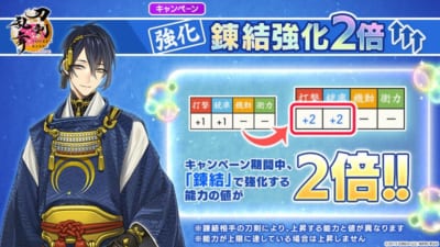 『刀剣乱舞ONLINE』「錬結強化2倍キャンペーン」の告知画像