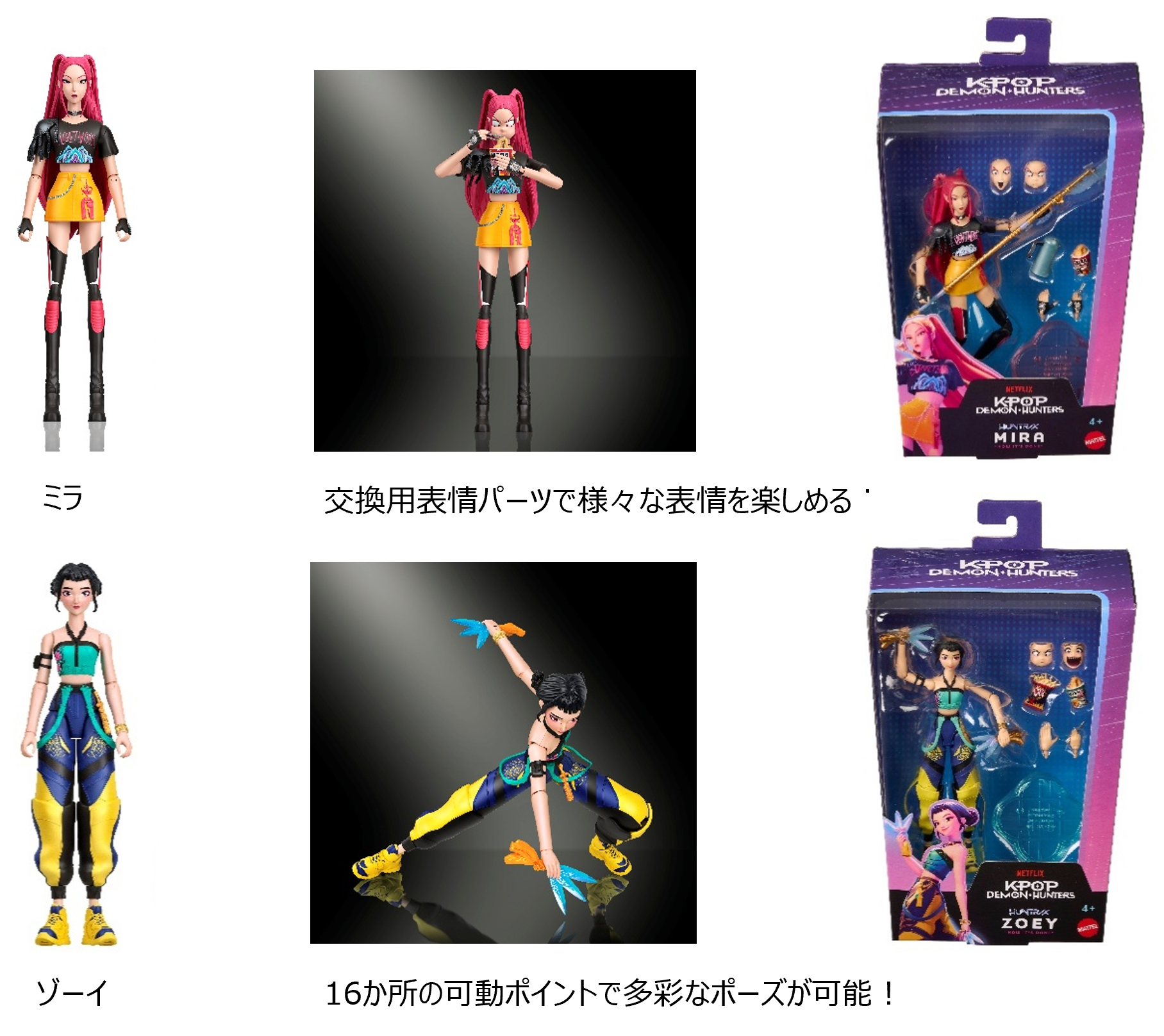 アクションフィギュア ミラ・ゾーイと付属品