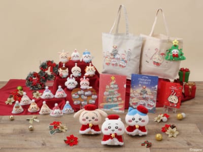 「ちいかわクリスマスマーケット」の限定オリジナルグッズのマスコット・ぬいぐるみなど