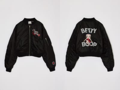 Betty Boop×AZUL BY MOUSSY MA-1の前面と背面
