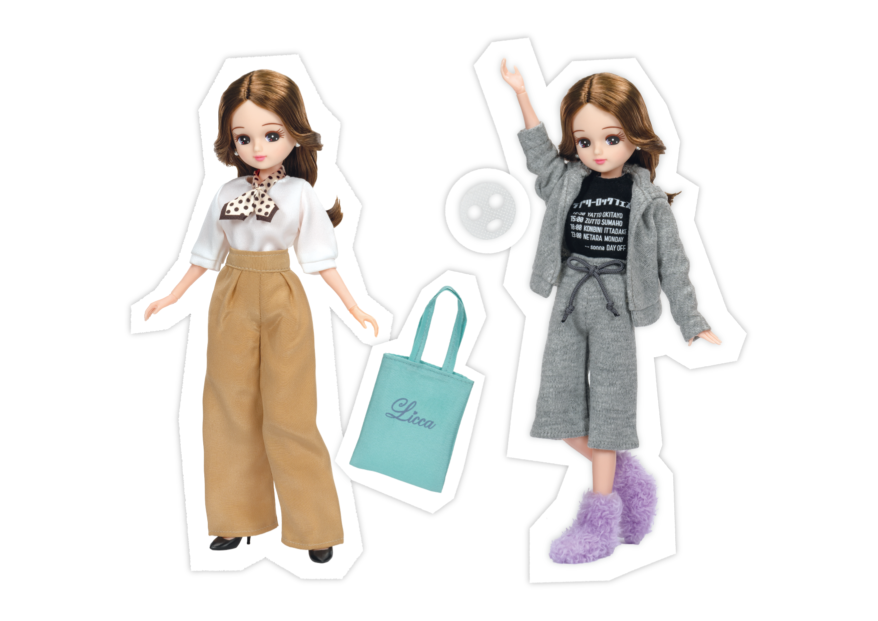 展覧会オリジナルリカちゃんとON・OFFコーデのイメージ