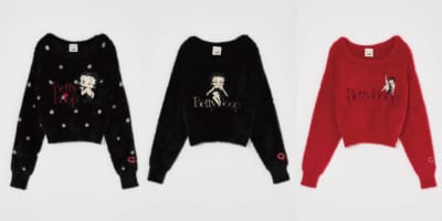 Betty Boop×AZUL BY MOUSSY シャギーニットの3カラー
