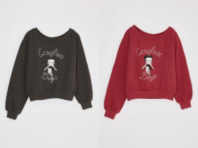 Betty Boop×AZUL BY MOUSSY ワンショルスウェットの2カラー