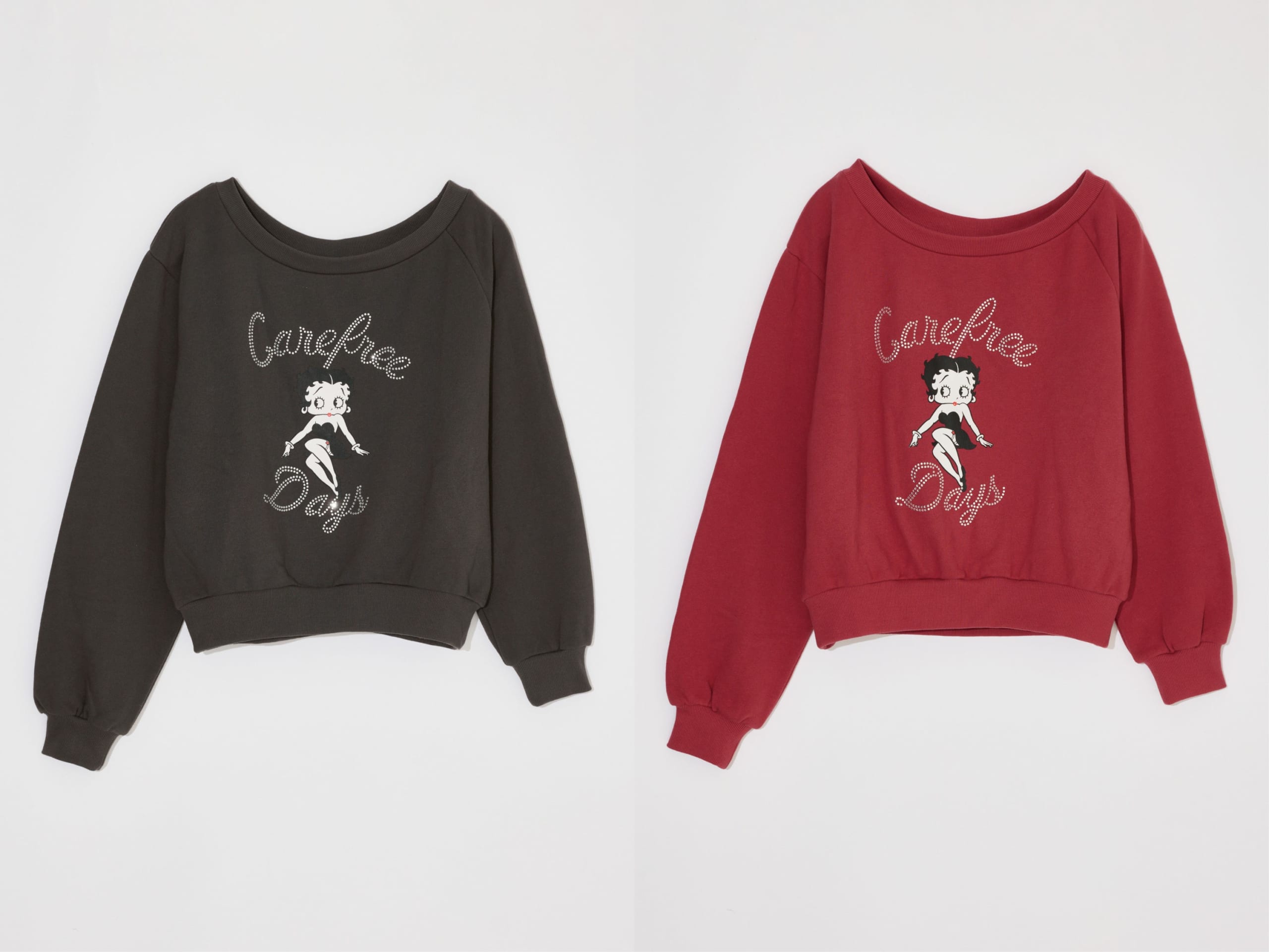 Betty Boop×AZUL BY MOUSSY ワンショルスウェットの2カラー