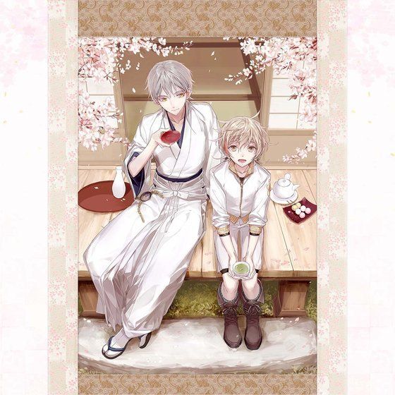 刀剣乱舞　とうらぶ　一周年記念祝画　掛け軸　膝丸・髭切・鶯丸 刀剣乱舞 とうらぶ 一周年記念祝画 掛け軸 膝丸・髭切・鶯丸