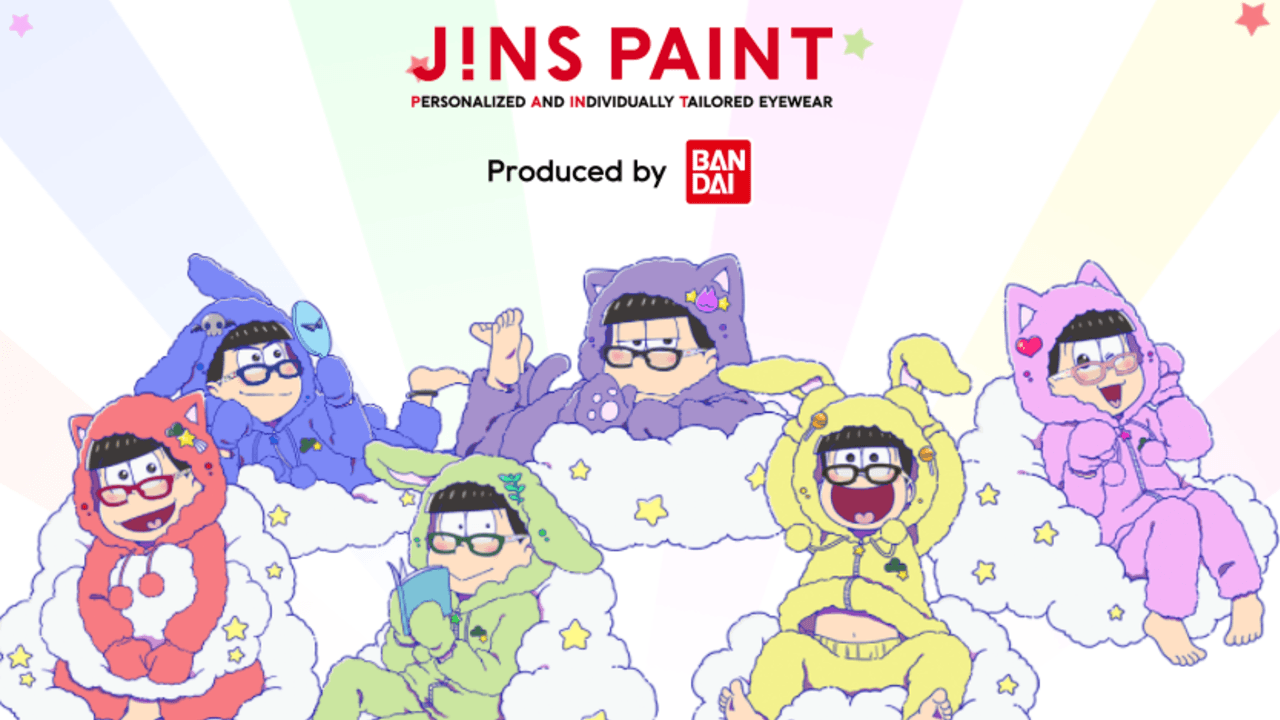 うさ耳、ねこ耳の6つ子がかわいい！JINS PAINTで『おそ松さん』オリジナルメガネが作れる！