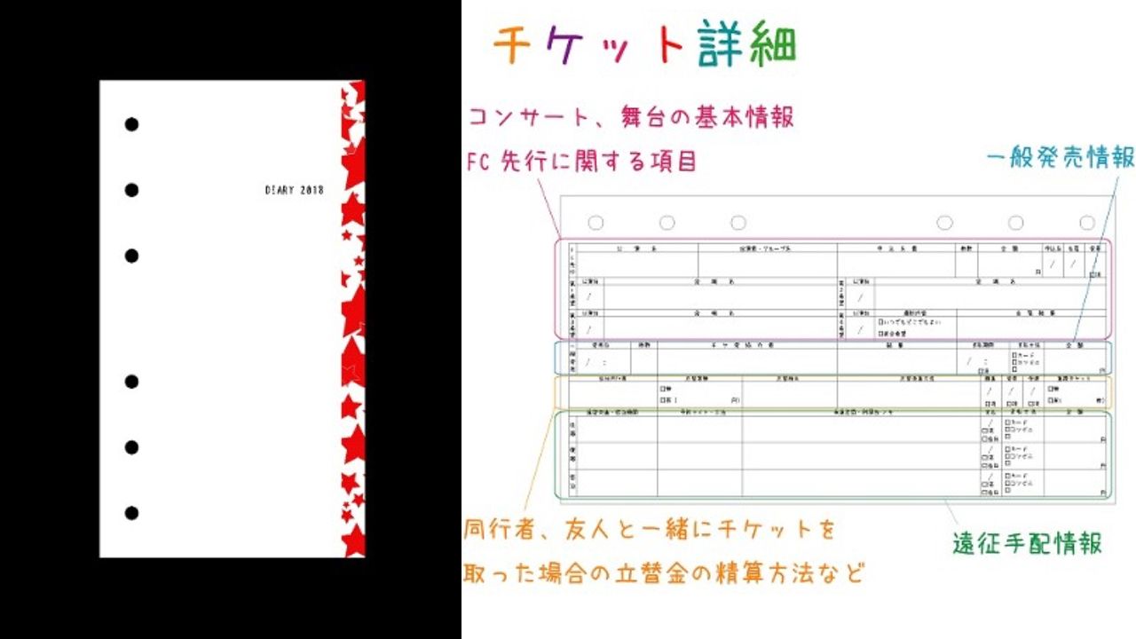 ヲタ活が捗る＆思い出も残せる手帳！イベントスケジュール、チケットや遠征費用の管理もできちゃう！