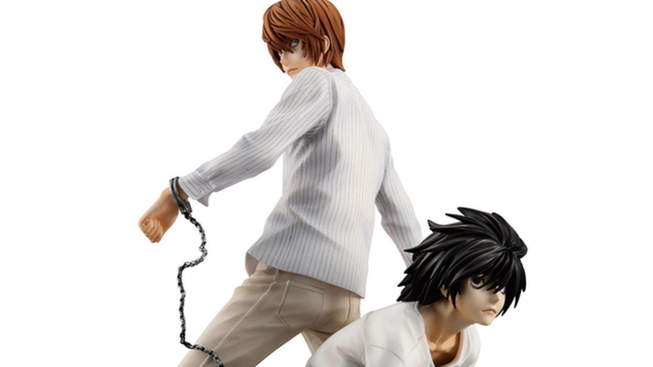 『DEATH NOTE』夜神月＆Lが手錠で繋がれたイラストがフィギュア化！本物のチェーンも付属