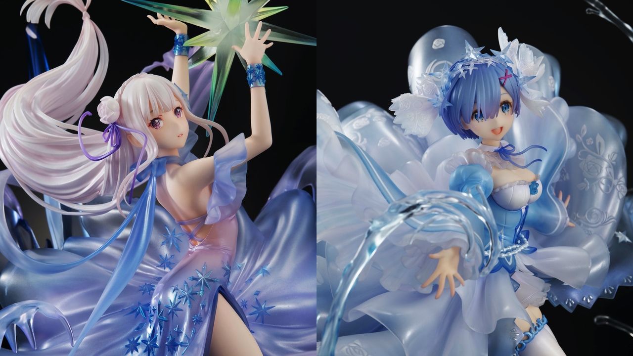 『リゼロ』クリアドレスに身を包んだエミリアとレムのフィギュア登場！1/7スケールで立体化＆神秘的で幻想的な商品に